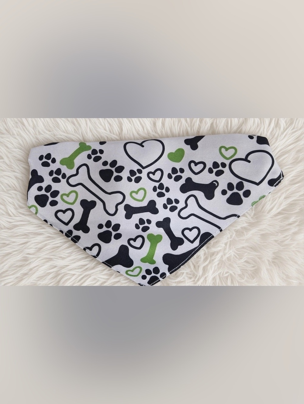 Dog Bandana White & Black New